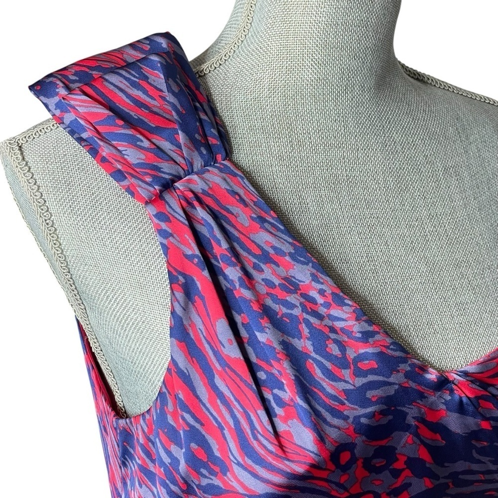 BCBGeneration Raspberry Red Multi One -Shoulder Cocktail Dress Sz 8 - Picture 9 of 16